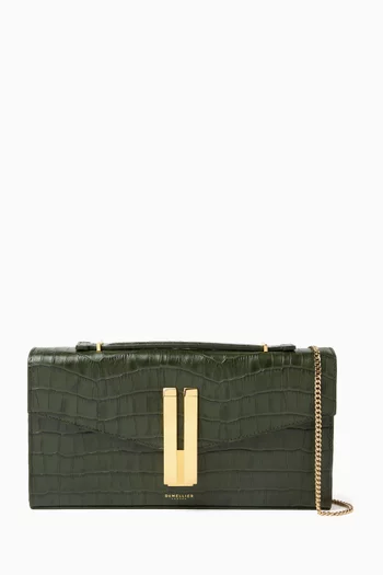 The Vancouver Clutch in Croc-embossed Leather