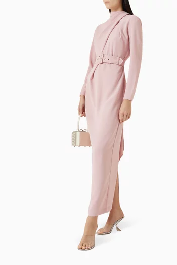 Ivy Belted Column Maxi Dress