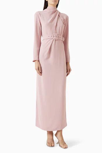 Ivy Belted Column Maxi Dress