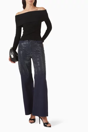 سترة بفتحة رقبة مطوية مزيج فيسكوز