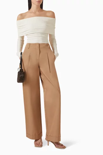 سترة بفتحة رقبة مطوية مزيج فيسكوز