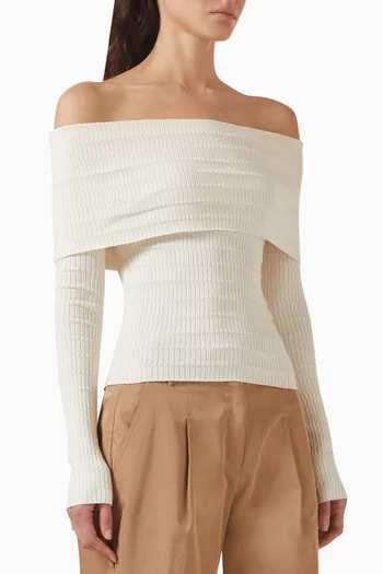 سترة بفتحة رقبة مطوية مزيج فيسكوز