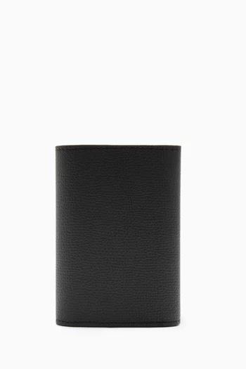 محفظة صغيرة بتصميم رأسي بشعار الماركة جلد