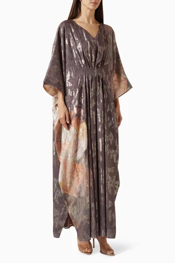 قفطان فراشة مزين بنقشة حرير