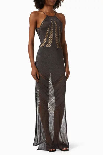 تنورة ميركانتور طويلة منسوجة بخصر مرتفع