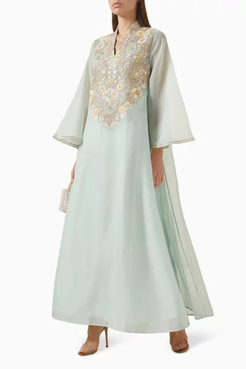 فستان سيريس مزين بتطريزات أورجانزا