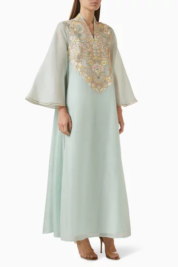 فستان سيريس مزين بتطريزات أورجانزا