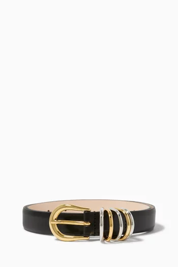 Hollyhock Mixed Metal Belt in Leather