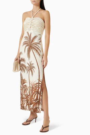 Mezcalitos Printed Maxi Dress in Linen