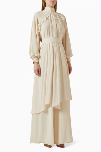 فستان كوني بكشكش وحزام