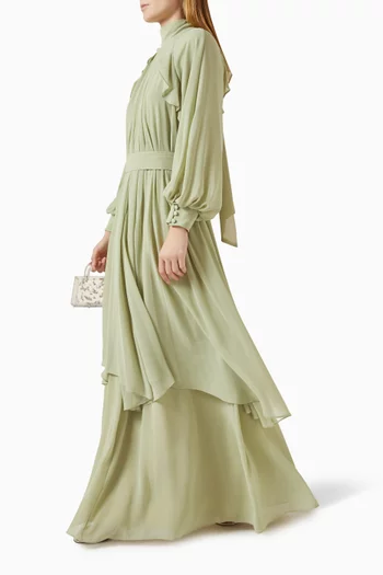 فستان كوني بكشكش وحزام