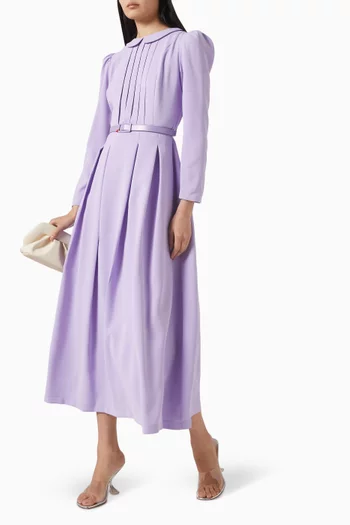 Pleat Belted Dress