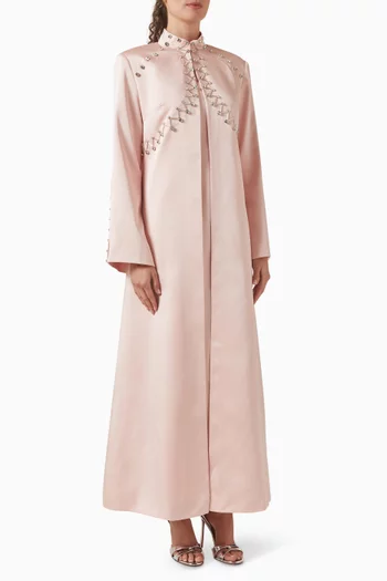 Stone-embellished Abaya & Dress Set