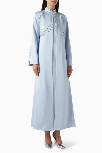 Stone-embellished Abaya & Dress Set