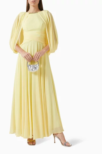 Embellished Drape Dress in Chiffon