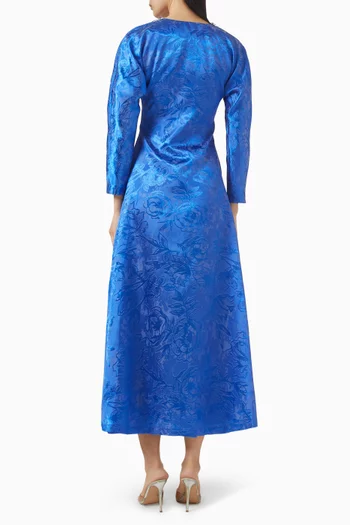 فستان مطرز جاكار