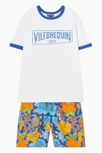 تي شيرت بطبعة كلاسيكية لشعار الماركة قطن عضوي