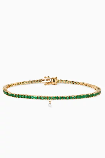 Emerald Tennis Bracelet in 18kt Gold