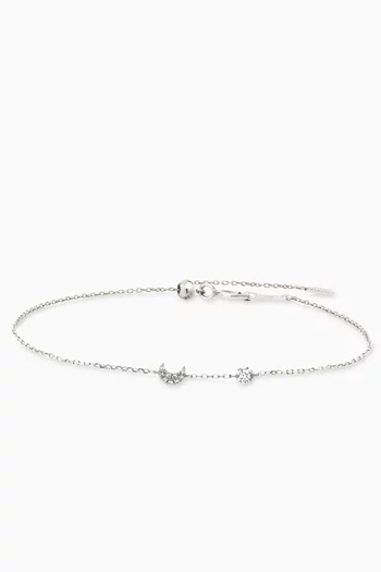 Moon Pavé Diamond Bracelet in 18kt White Gold