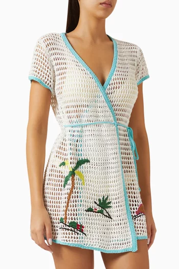 فستان سبريتز بتصميم ملفوف نسيج قطن