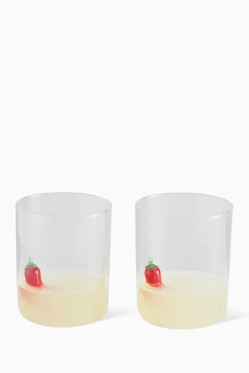 طقم أكواب بنقشة فلفل حار، قطعتان