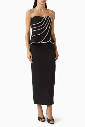 فستان سلستين مزين بتطريزات