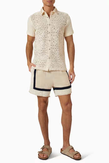 Georgie Batik Shorts in Linen-blend
