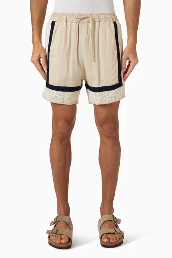 Georgie Batik Shorts in Linen-blend