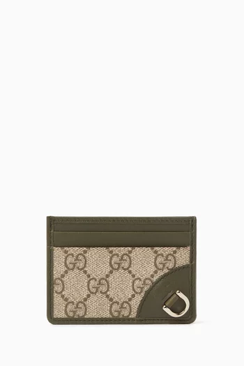 Card Case in Leather & Supreme GG Canvas