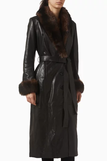 Baez Luxe Coat in Leather