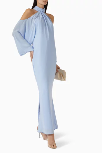 فستان بيسكاي طويل شيفون