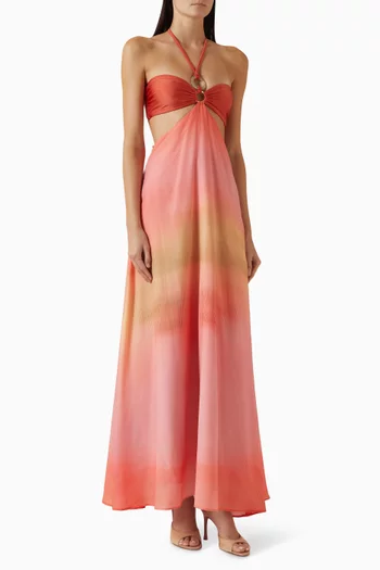 Yvon Maxi Dress in Lycra & Chiffon