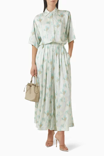 بلوزة بيمينا بنقشة فيسكوز