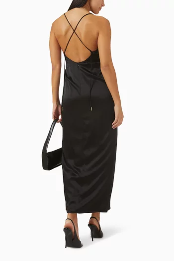 فستان سيرينا بكشكش حرير