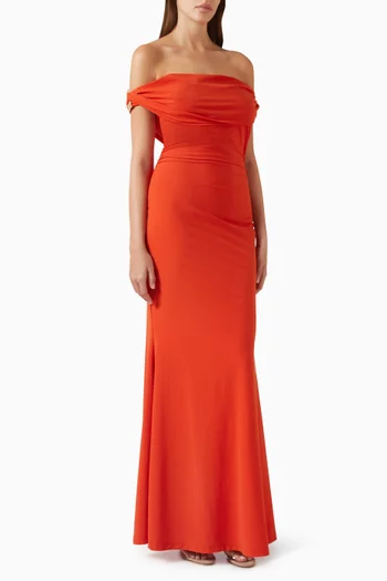 فستان ايسولد بأكتاف مكشوفة جيرسيه