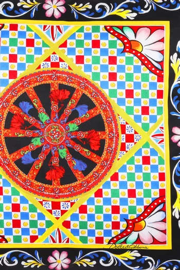 Small Carretto Foulard Print Cushion