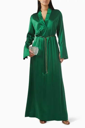 فستان ماديسون بحزام سلسلة حرير