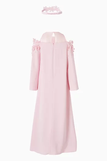 3D Floral-applique A-line Kaftan