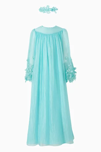 3D Floral-applique Kaftan