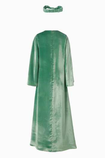 Floral-embroidered Kaftan