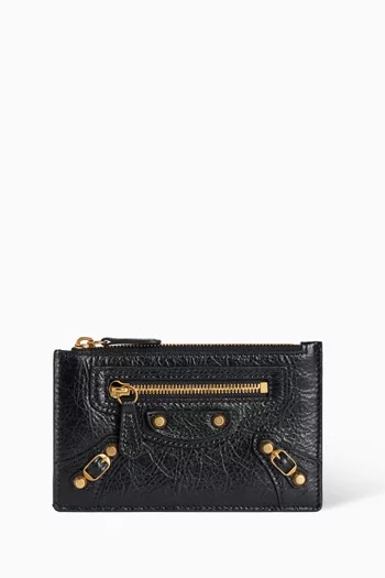 Long Le City Coin & Card Holder in Arena Lambskin