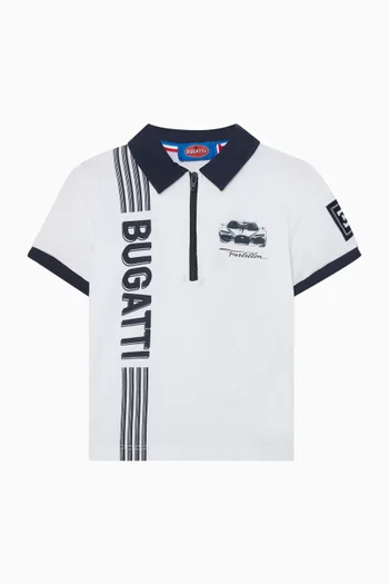 Contrast Logo-print Polo T-shirt