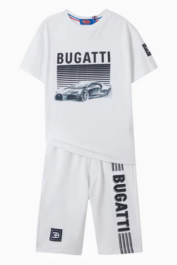 شورت بطبعة شعار الماركة قطن