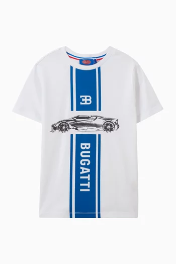 تي شيرت بطبعة سيارة قطن