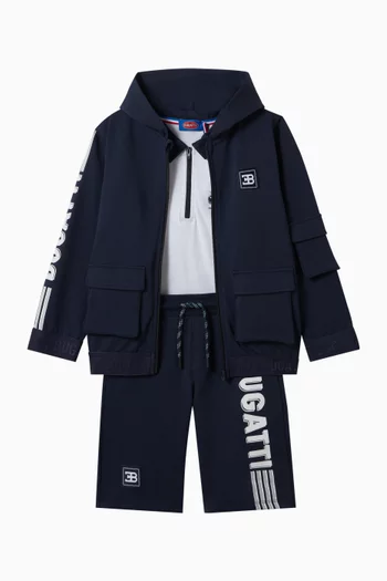 Logo-print Zip Hoodie in Cotton