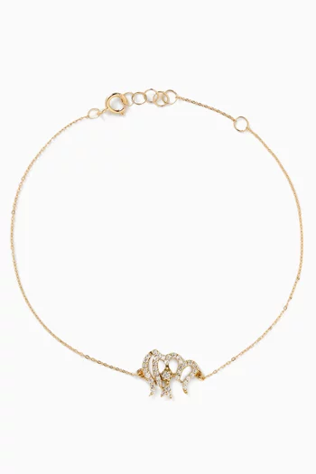 سوار بحلية لفظ الجلالة الله ذهب أصفر عيار 18