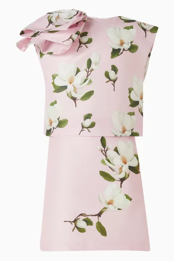 تنورة بطبعة ستنسل بزهور