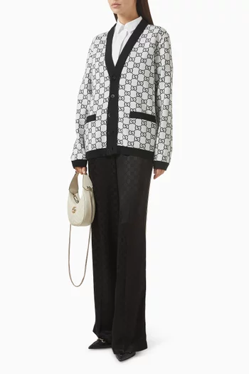 Reversible GG Cardigan in Wool Jacquard