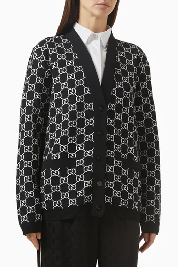 Reversible GG Cardigan in Wool Jacquard