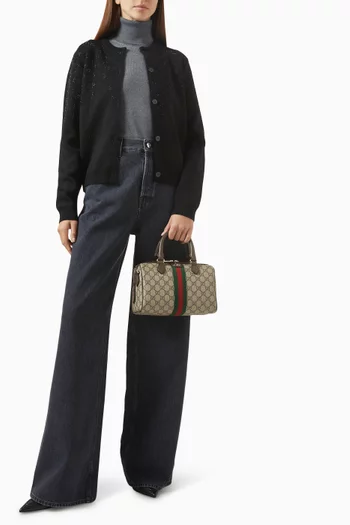 Medium Ophelia GG Boston Bag in Monogram Canvas